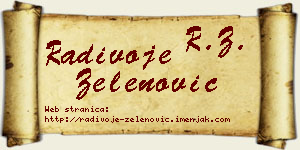 Radivoje Zelenović vizit kartica